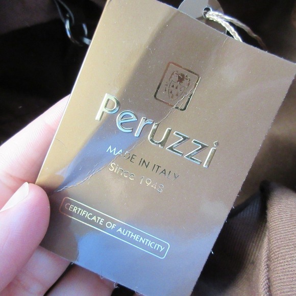 Peruzzi Italian Leather Shoulder Bag Women Brown Purse Handbag Tote Designer 760 - Picture 3 of 16